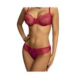 İntive Lingerie Baby Bloom Şeker Pembe Transparan Desenli Balenli Sütyen Tanga Takım Pembe 85