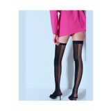 İntive Lingerie Back Detailed Arkası Transparan ve Sim Detaylı 70 Den Silikonlu Jartiyer Çorap Siyah S/M