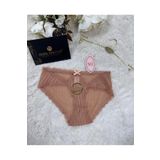 İntive Lingerie Fk Lingerie Simli Arkası Transparan Tül Önü Dantelli Önü Cut-Out Külot Bej S/M