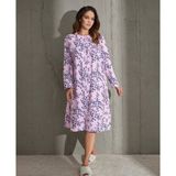 İntive lingerie-innocent&attractive Aydoğan Çiçek Desenli Midi Boy Rahat Kalıp Robalı/Nevruklu Gecelik- M-2XL