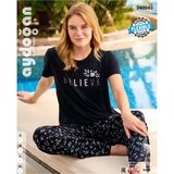 İntive lingerie-innocent&attractive Aydoğan Homewear -Believe- Yazılı Viskos Yazlık Pijama Takımı-240043