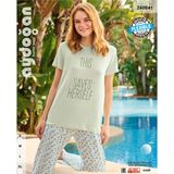 İntive lingerie-innocent&attractive Aydoğan -This Princess Saves Herself- Yazılı Viskon Yazlık Pijama Takımı-240041
