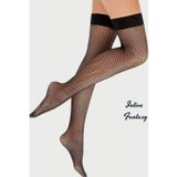İntive lingerie-innocent&attractive Intive Fantasy Siyah Küçük File Silikonsuz Esnek Kalın Lastikli Kaymaz Jartiyer Çorabı