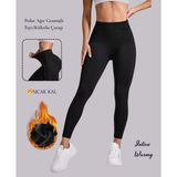 İntive lingerie-innocent&attractive Intive Warmy Ağır Gramajlı Kalın Beli Çelik Örme Esnek Peluş Termal Tayt/Külotlu Çorap