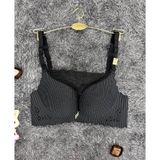 İntive lingerie-innocent&attractive İthal Çizgili Önü Dantelli Lazer Kesim Soft Push Up Balensiz Sütyen - 1202