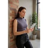 İntive lingerie-innocent&attractive Kadın Antrasit Gri Kolsuz Balıkçı Yaka Basic Bluz