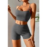 İntive lingerie-innocent&attractive Kadın Antrasit Gri Şortlu Kaşkorse Gecelik Takım