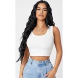 İntive lingerie-innocent&attractive Kadın Beyaz Kare Yaka Crop Top Bluz