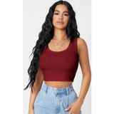 İntive lingerie-innocent&attractive Kadın Bordo Kare Yaka Crop Top Bluz