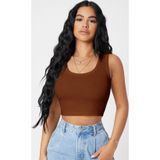 İntive lingerie-innocent&attractive Kadın Kahverengi Kare Yaka Crop Top Bluz