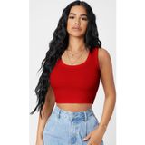 İntive lingerie-innocent&attractive Kadın Kırmızı Kare Yaka Crop Top Bluz