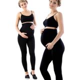 İntive lingerie-innocent&attractive Kadın Siyah Dikişsiz Mikrofiber Soft Hamile Tayt 5400