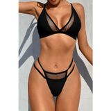 İntive lingerie-innocent&attractive Kadın Siyah File Detaylı Özel Bikini Takımı