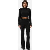 İntive lingerie-innocent&attractive Kadın Siyah Fitilli Eşofman Takımı – Crop Uzun Kollu Üst & Paça Pantolon, Şık Günlük Set