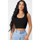 İntive lingerie-innocent&attractive Kadın Siyah Kare Yaka Crop Top Bluz