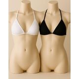 İntive lingerie-innocent&attractive Kadın Siyah ve Beyaz Minimal Kesim Üçgen Bikini Üstü