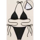 İntive lingerie-innocent&attractive Kadın Siyah Yandan ve Boyundan Bağlamalı Bikini Mayo Takımı