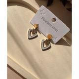 İntive lingerie-innocent&attractive MurayShine Sedef Taşlı Üçgen Kesim Paslanmaz Çelik Minimal Küpe