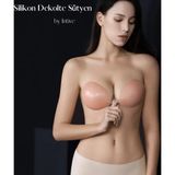 İntive lingerie-innocent&attractive Ten Rengi Dekolte Silikon Yapışkanlı Önden Kopçalı Desteksiz Silikon Et Sütyen-1020