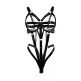 İntive Lingerie Intive Kadın Ayaranabilir Özellikli Siyah Harness Seksi Fantezi Bodysuit Siyah Tek Ebat