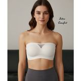 Intive Lingerie Intive Lazer Kesim Dikişsiz Önü Transparan Detaylı Kopçalı Premium Kalite Askısız Straplez Sütyen - XL - Beyaz