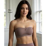 Intive Lingerie Intive Lazer Kesim Dikişsiz Önü Transparan Detaylı Kopçalı Premium Kalite Askısız Straplez Sütyen - XL - Gül Kurusu