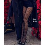 Intive Lingerie Intive Leopard Fileli Ithal Leopar Desen Trend Külotlu Çorap -Limited - Standart - Siyah
