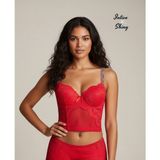 Intive Lingerie Intive 'vs Logolu' Premium Taşlı Askılı Balenli Double Push-Uplı Korse Detaylı Ithal Sütyen Büstiyer - 90B - Kırmızı