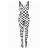 İntive Lingerie Kadın İp Askılı Geniş File Ağı Açık Fantezi Vücut Çorabı -15509 Siyah Standart