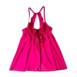 İntive Lingerie Kadın Pembe Balenli Dantelli Gecelik/Babydoll Pembe S