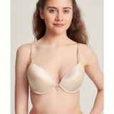 Intive Lingerie Le Jardin Valeria Biyeli Taşlı Mikro Push-Up Arkası Ip Detaylı Sütyen - 7007 - 75B - Bej