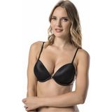 Intive Lingerie Le Jardin Valeria Biyeli Taşlı Mikro Push-Up Arkası Ip Detaylı Sütyen - 7007 - 90B - Siyah