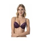 İntive Lingerie Le Jardin Valeria Biyeli Taşlı Mikro Push-up Arkası İp Detaylı Sütyen - 7007 Mürdüm 75B