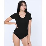 Intive Lingerie Nbb U Yaka Kısa Kollu Alttan Çıtçıtlı Body/Atlet -2945 - Siyah