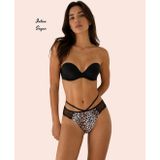 Intive Sugar Leopar Desen Yanları Dantelli Beli Şerit Detaylı Feminen Tanga
