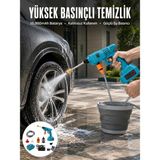 İntora Şarjlı Yüksek Basınçlı Oto Yıkama Makinesi Sulama Tabancası Bahçe Yıkama Makinesi - 00-Siyah - Beyaz