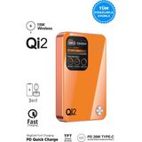 Intouch 10000 mAh MagSafe QI2/PD 20 W TFT Ekranlı Turuncu Powerbank