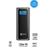 Intouch 20000 mAh Ultra Hızlı Şarj 130W Tft Ekranlı Laptop ve Tablet Şarj Edebilen Powerbank Premium Serisi - Siyah