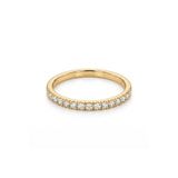 Intuit Jewelry Intuit Klasik Sıra Taşlı Yarım Tur Kadın Yüzük - İnce Işıltılı Alyans Modeli