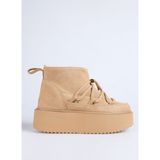 İnuikii Bej Kadın Deri Kar Botu CLASSIC LOW PLATFORM