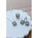Inure Jewelry Baget Model Zirkon Taşlı Vip Model (Kolye&Küpe&Ayarlanabilir Yüzük) 3'lü Set