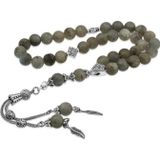 Inure Jewelry Doğaltaş Metal Püsküllü Labradorit Taşlı Tesbih