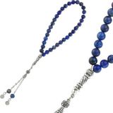 Inure Jewelry Doğaltaş Metal Püsküllü Lapis Taşı Tesbih