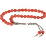 Inure Jewelry Doğaltaş Metal Püsküllü Pembe Yeşim Taşı Tesbih