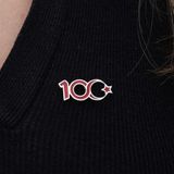 Inure Jewelry Gümüş Ay Yıldız 100.Yıl Rozet
