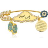 Inure Jewelry Gümüş İsimli Bebek Yaka İğnesi
