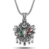 Inure Jewelry Gümüş Osmanlı Devlet Armalı Erkek Kolye