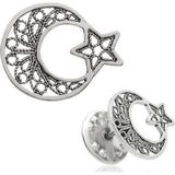 Inure Jewelry Gümüş Telkari Ay Yıldız Rozet