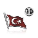 Inure Jewelry Gümüş Türk Bayrağı Rozet