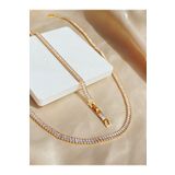 Inure Jewelry Shining Star Gold Su Yolu Vip Baget Kesim Altın Kaplama Çelik (KOLYE & BİLEKLİK) 2'li Set